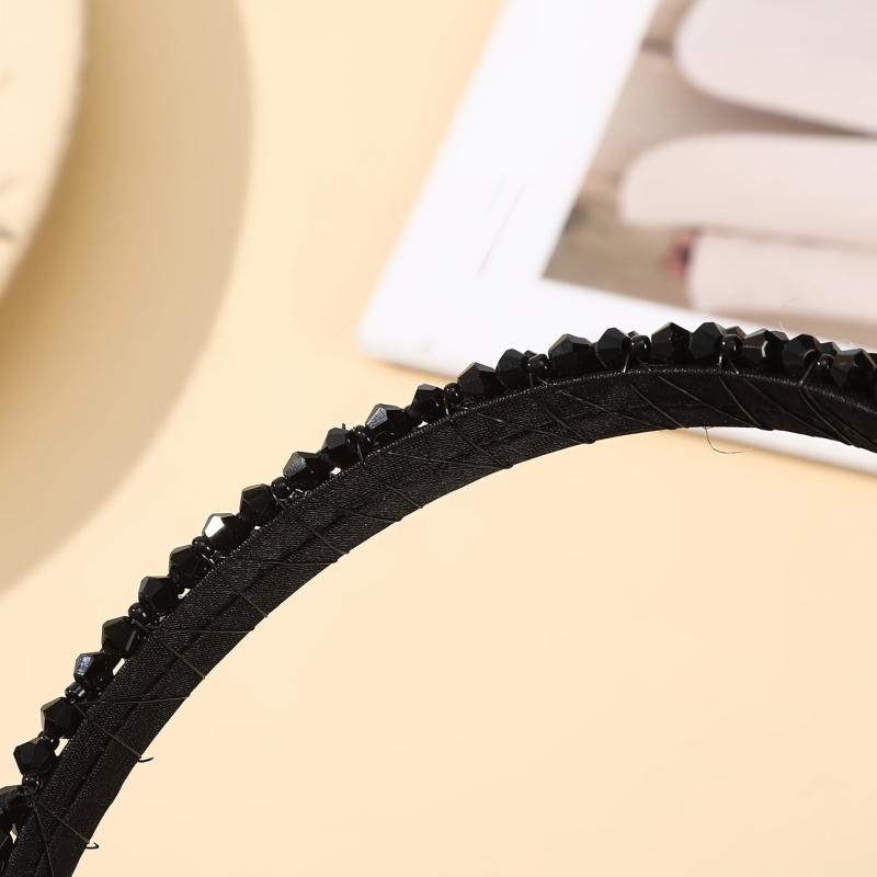 Beaded Headband Solid Hairband Party Prom Hair Accessories