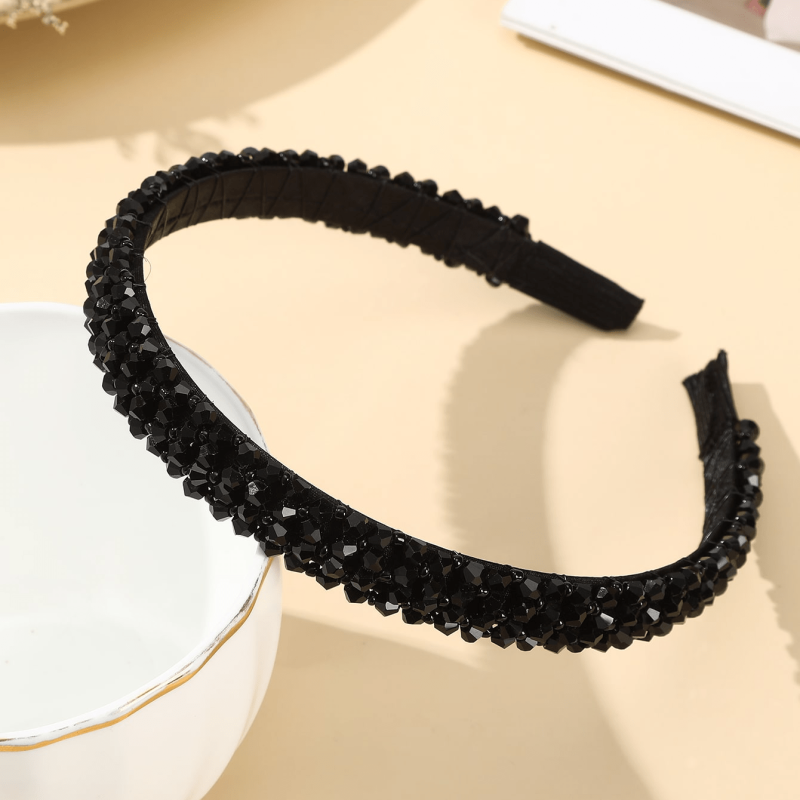 Beaded Headband Solid Hairband Party Prom Hair Accessories