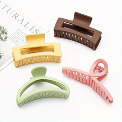 Matte Hair Claw Solid Style Ponytail Holder Hair Accessories For Women