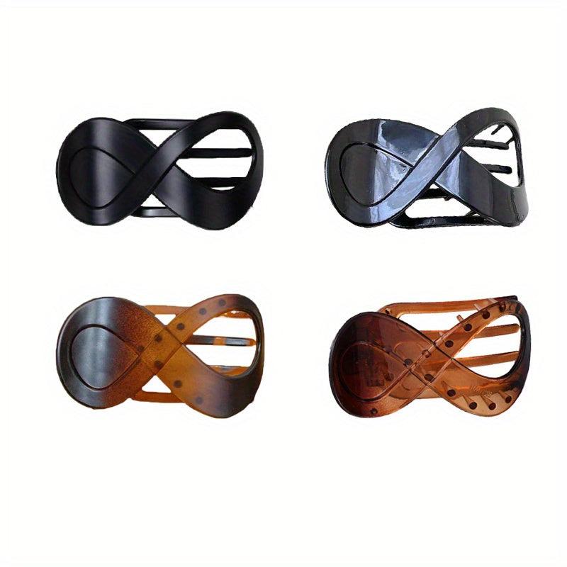 4pcs 8 Shaped Hair Clip Large Duck Billed Clip Frosted Ponytail Bun Holder