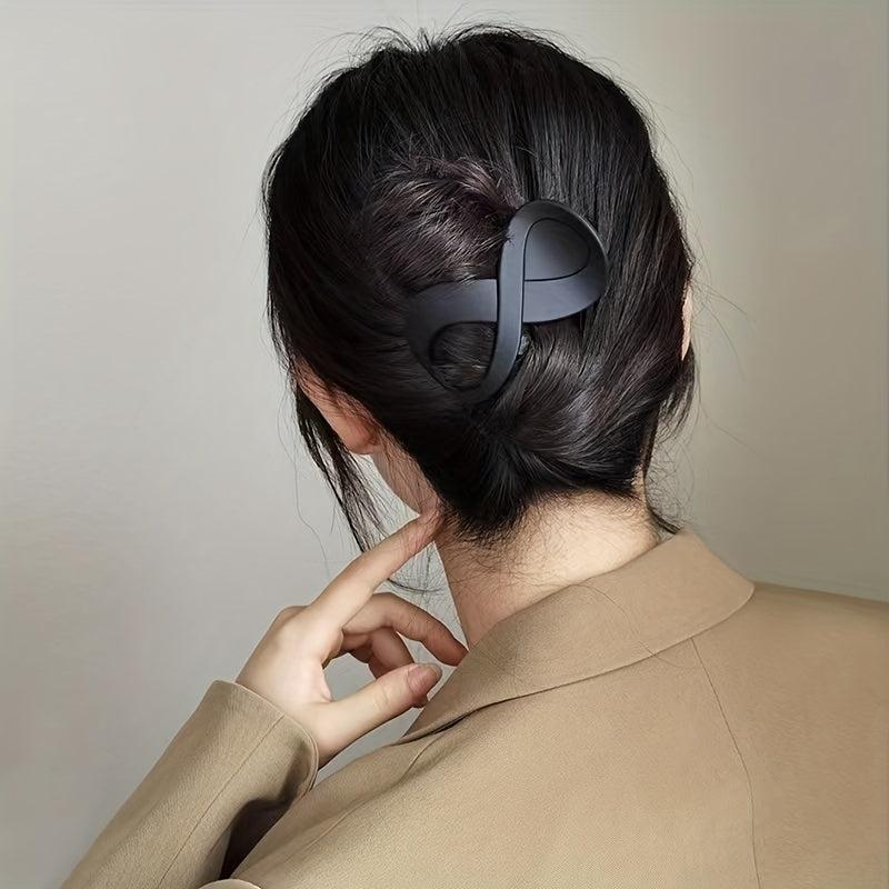 4pcs 8 Shaped Hair Clip Large Duck Billed Clip Frosted Ponytail Bun Holder