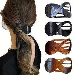 4pcs 8 Shaped Hair Clip Large Duck Billed Clip Frosted Ponytail Bun Holder