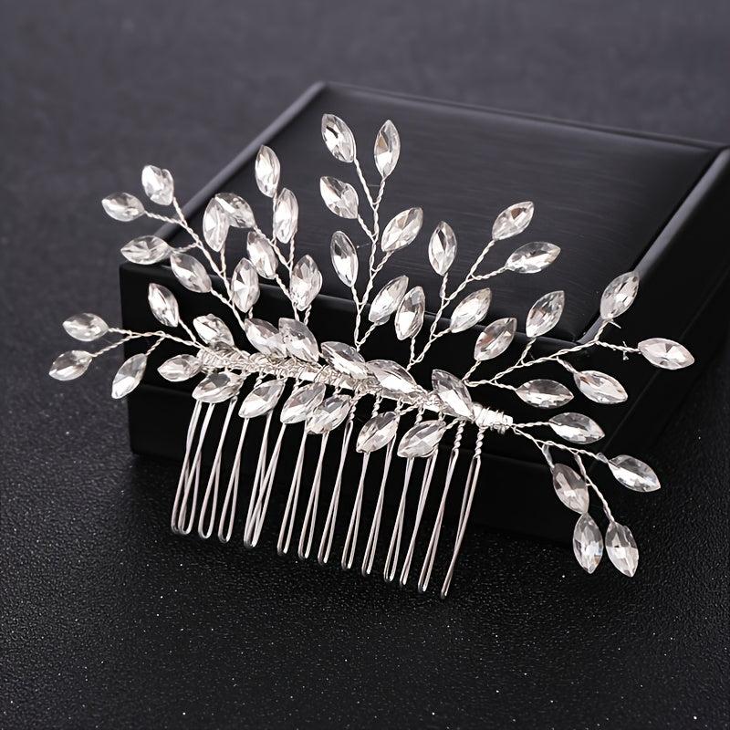 Crystal Pearl Bridal Hair Comb Wedding Accessory