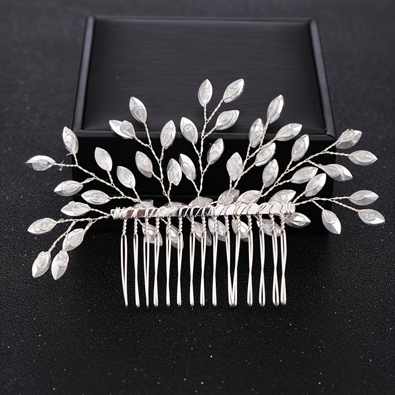 Crystal Pearl Bridal Hair Comb Wedding Accessory