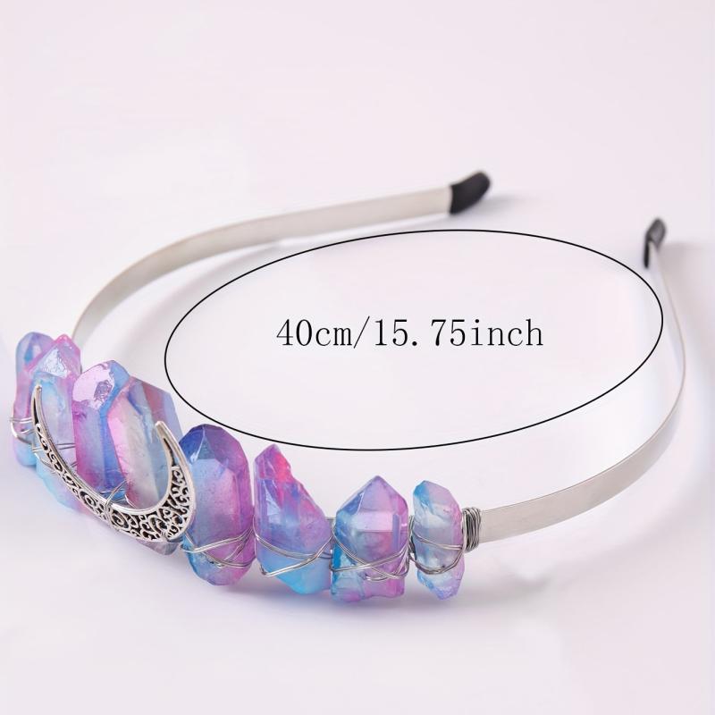 Boho Crystal Moon Decor Headband for Wedding Party Women Girls