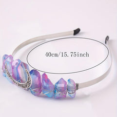Boho Crystal Moon Decor Headband for Wedding Party Women Girls