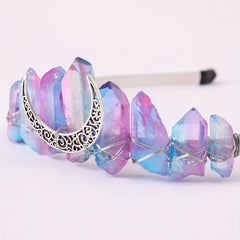Boho Crystal Moon Decor Headband for Wedding Party Women Girls
