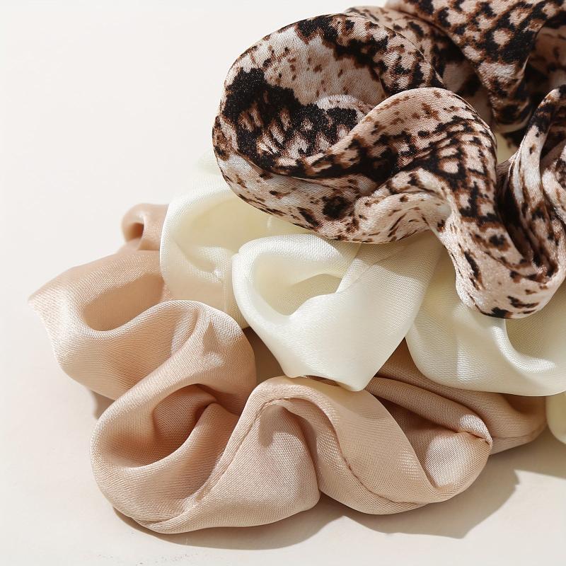 6pcs Silk Scrunchie Hair Tie Vintage Ponytail Holder