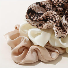 6pcs Silk Scrunchie Hair Tie Vintage Ponytail Holder