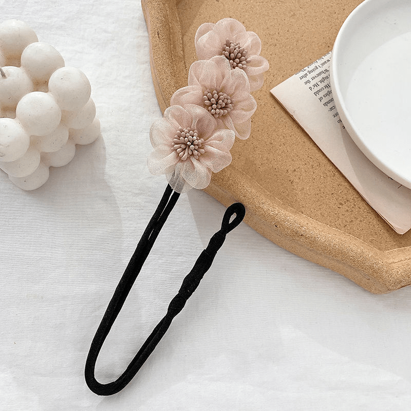 Flower Hair Bun Maker Chiffon Headband Hair Accessories