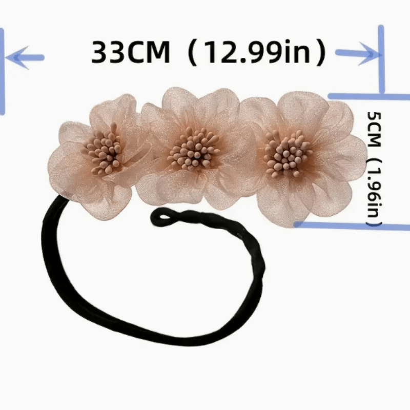 Flower Hair Bun Maker Chiffon Headband Hair Accessories