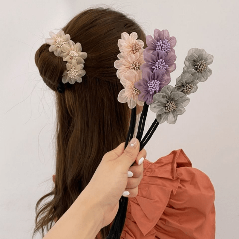 Flower Hair Bun Maker Chiffon Headband Hair Accessories