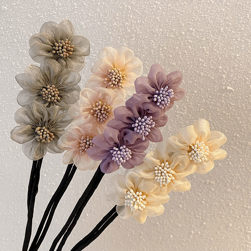 Flower Hair Bun Maker Chiffon Headband Hair Accessories