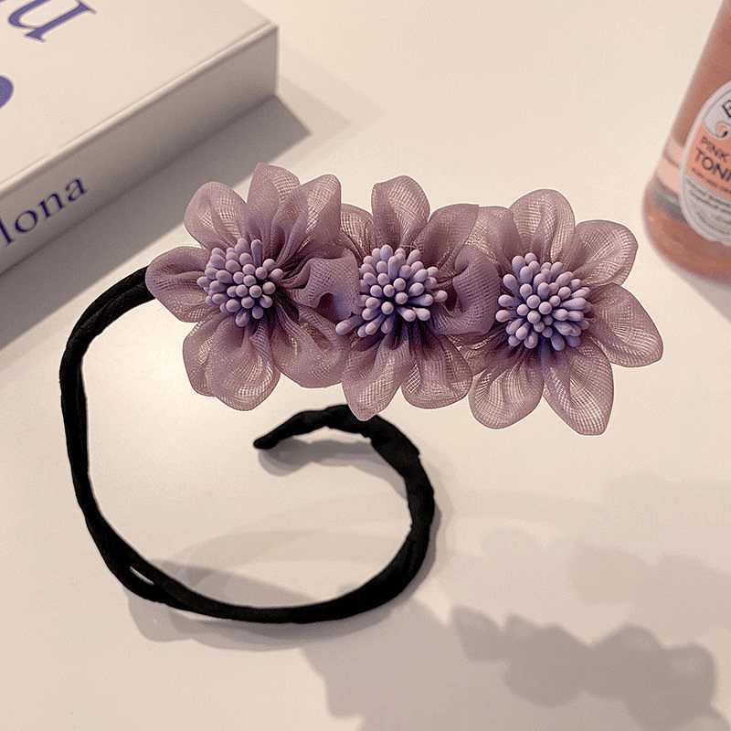 Flower Hair Bun Maker Chiffon Headband Hair Accessories
