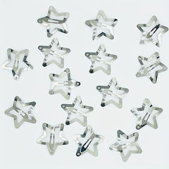 15pcs Y2K Silvery Snap Clip Hollow Star Shaped Hair Clip Alloy Hair Clip