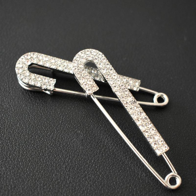 Rhinestone Safety Pins Brooches Women Girls Clothing Decoration