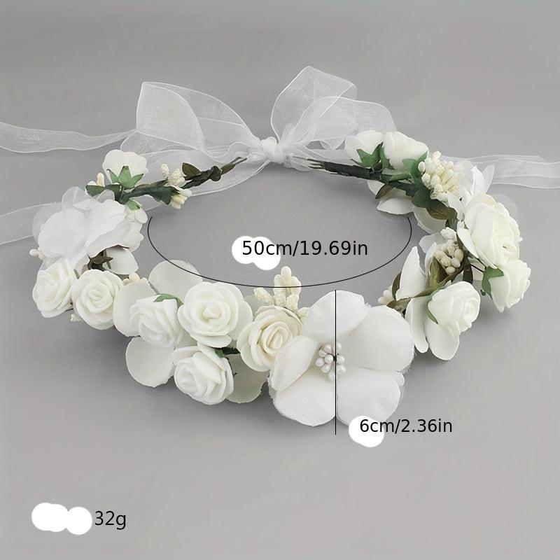 Fabric Garland Headwear Lace Flower Headband Summer Beach Headdress