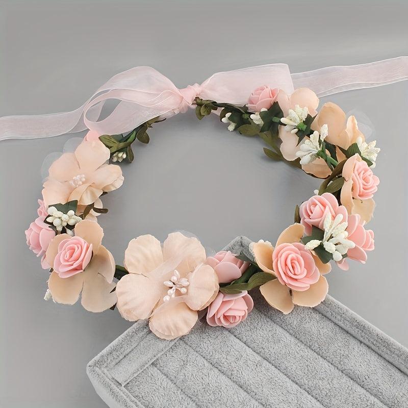 Fabric Garland Headwear Lace Flower Headband Summer Beach Headdress