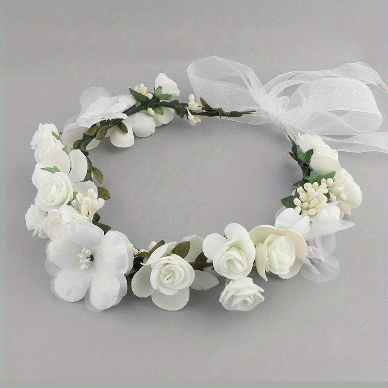 Fabric Garland Headwear Lace Flower Headband Summer Beach Headdress