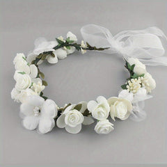 Fabric Garland Headwear Lace Flower Headband Summer Beach Headdress