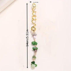 Braided Spiral Hair Ring Natural Stone Pendant Dreadlock Retro Hair Clip