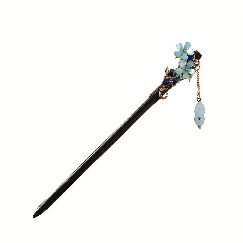 Chinese Style Flower Hair Clip Hair Stick Ponytail Holder for Women