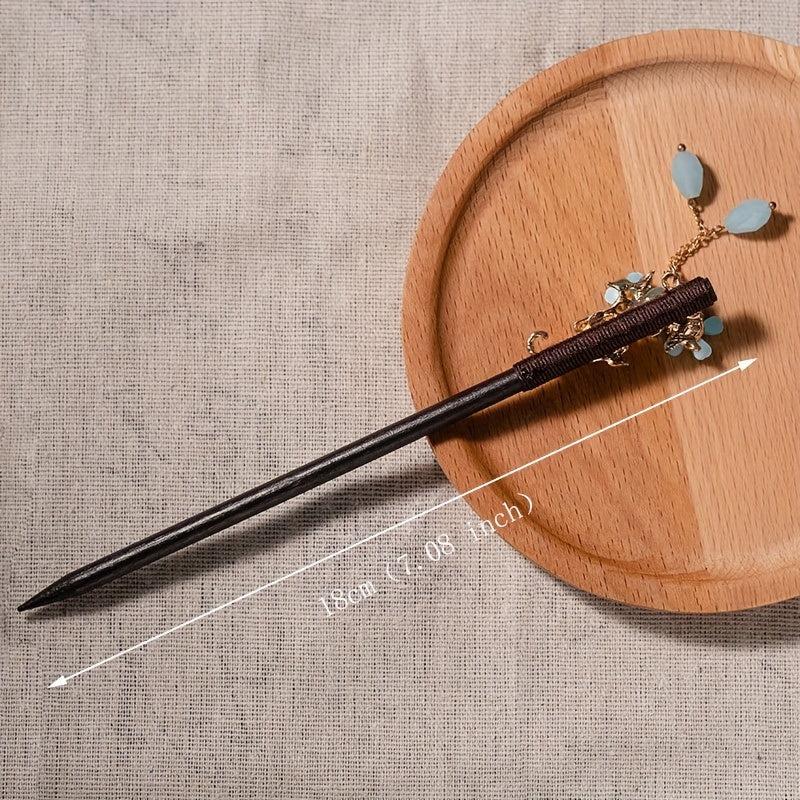 Chinese Style Flower Hair Clip Hair Stick Ponytail Holder for Women