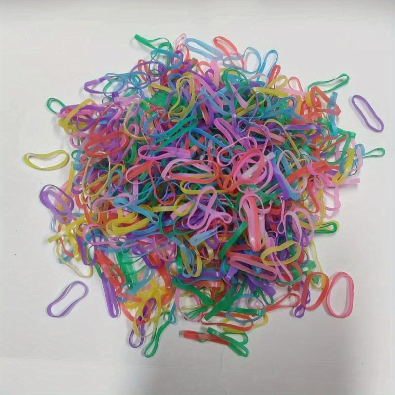 500Pcs Colorful Rubber Bands Hair Tie Elastic Hair Rope Girls Kids