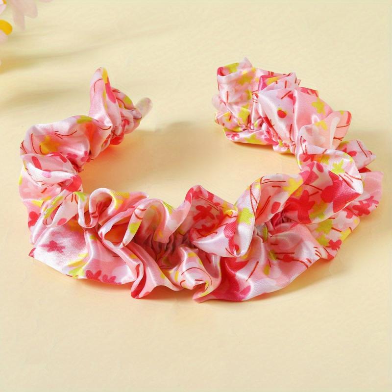 Ruched Ruffled Headband Colorful Hair Band Floral Printed Head Hoop