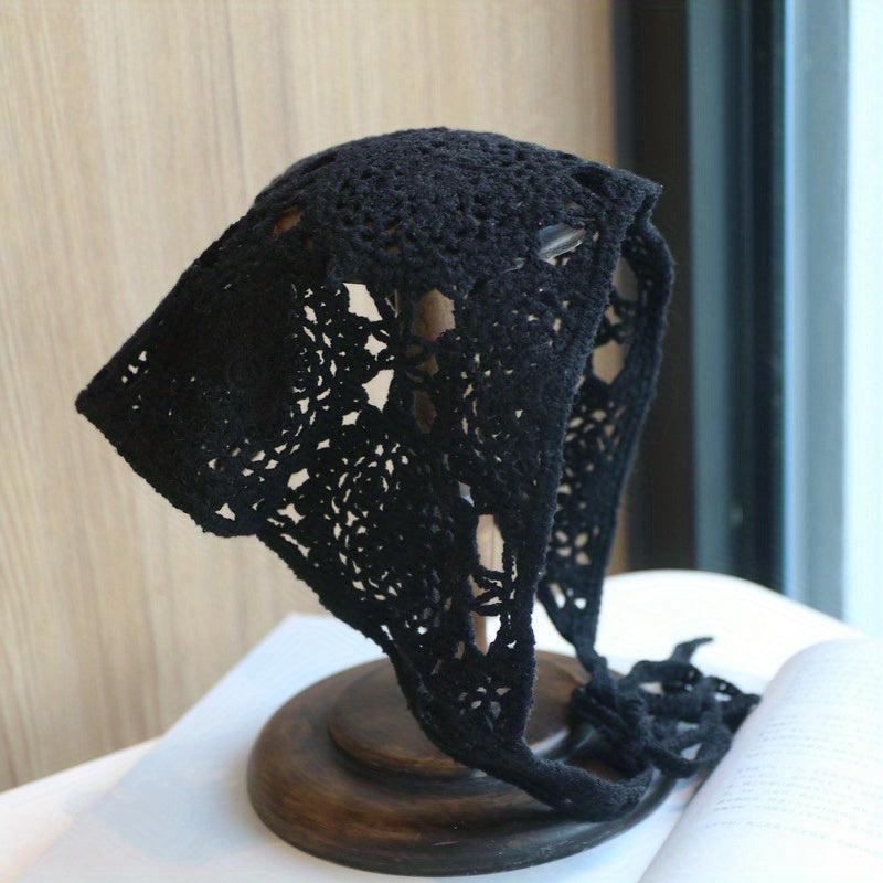Crochet Flower Triangle Scarf Hairband Knitted Lace Headband