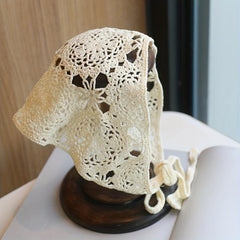 Crochet Flower Triangle Scarf Hairband Knitted Lace Headband