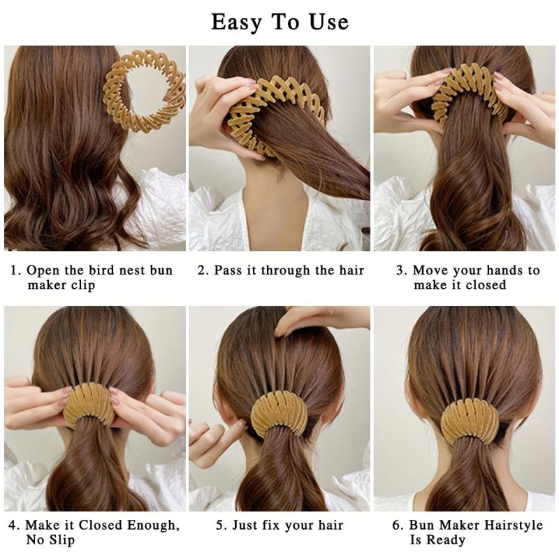 Birds Nest Magic Hair Clip Stretchy Hair Claw Bun Ponytail Holder