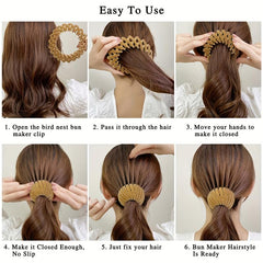 Birds Nest Magic Hair Clip Stretchy Hair Claw Bun Ponytail Holder
