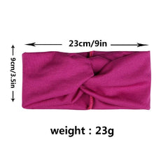 Solid Knotted Hairband Women's Headband Sweat Absorbing Sports Yoga Hair Accesso