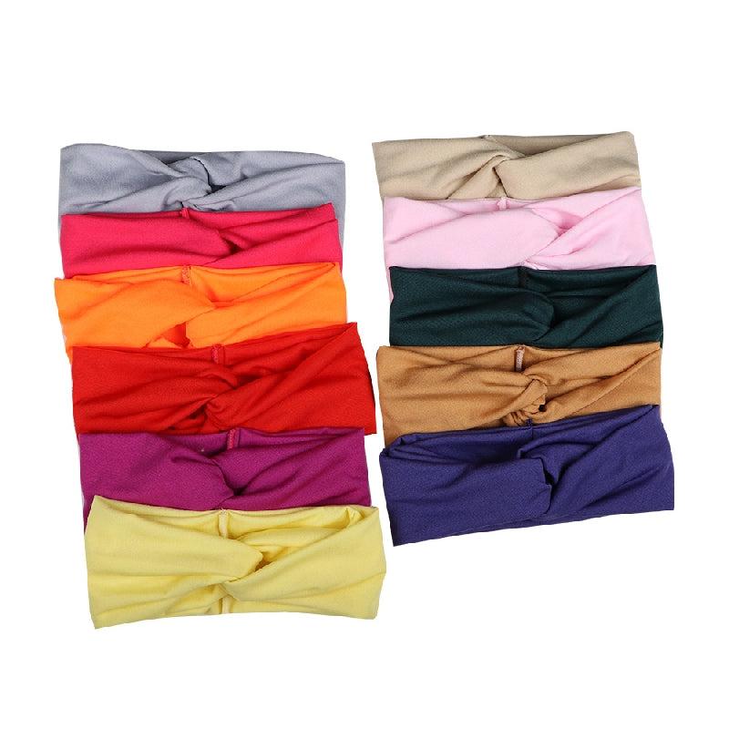 Solid Knotted Hairband Women's Headband Sweat Absorbing Sports Yoga Hair Accesso