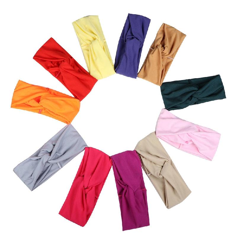 Solid Knotted Hairband Women's Headband Sweat Absorbing Sports Yoga Hair Accesso