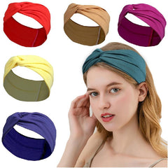 Solid Knotted Hairband Women's Headband Sweat Absorbing Sports Yoga Hair Accesso