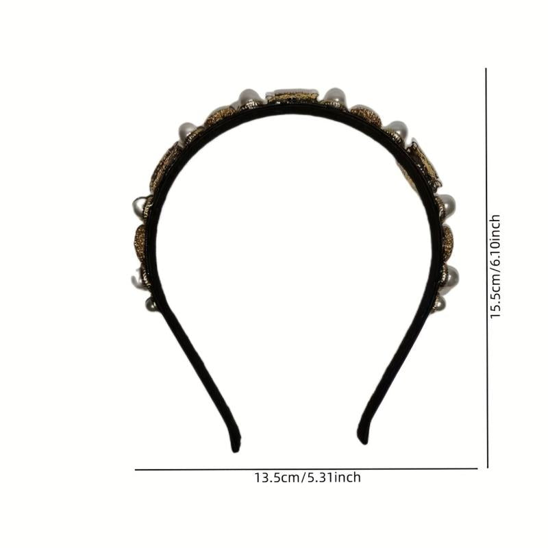 Rhinestone Head Hoop Faux Pearl Hair Band Headband Hair Accessories