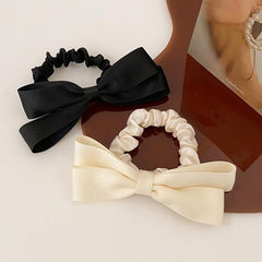Solid Bow Headband French Retro Hair Rope Hair Accessories