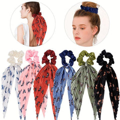 Scrunchie Butterfly Pattern Long Streamer Bowknot Hair Tie Ponytail Hair Rope