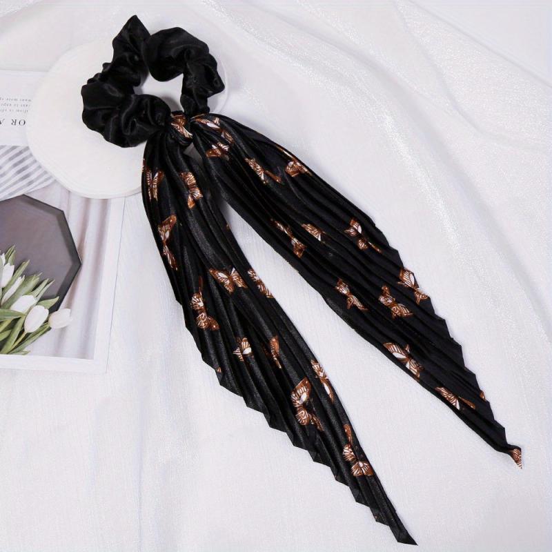 Scrunchie Butterfly Pattern Long Streamer Bowknot Hair Tie Ponytail Hair Rope