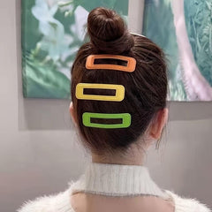 5pcs Square PU Leather Hair Clip Barrette Hair Accessories