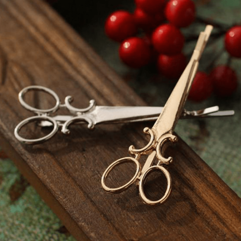 Small Scissors Metal Hair Clip Funny Hair Accessories