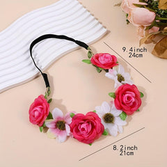 Flower Headband Bridal Wreath Hair Band Boho Style Hair Accessories