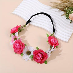 Flower Headband Bridal Wreath Hair Band Boho Style Hair Accessories