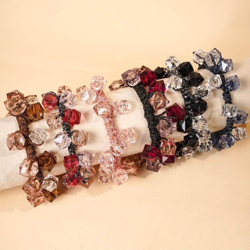 Crystal Hair Tie Head Rope Head Jewelry Rubber Band Ponytail Holder Hair Accesso