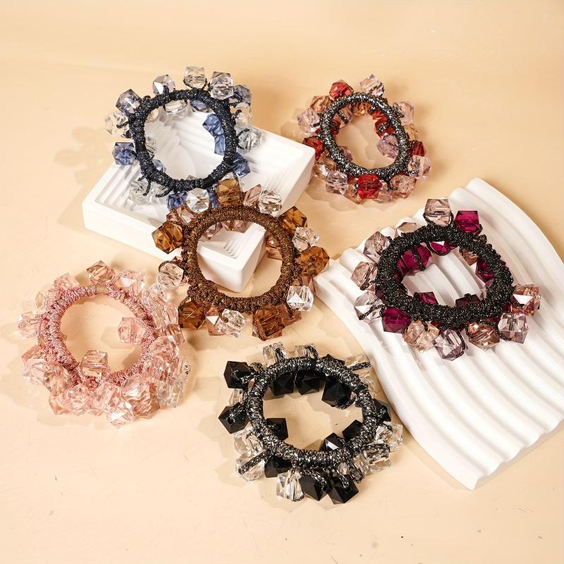 Crystal Hair Tie Head Rope Head Jewelry Rubber Band Ponytail Holder Hair Accesso