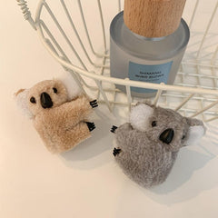 Koala Hair Claw Fluffy Banana Clip Hairgrip Non Slip Hair Accessory