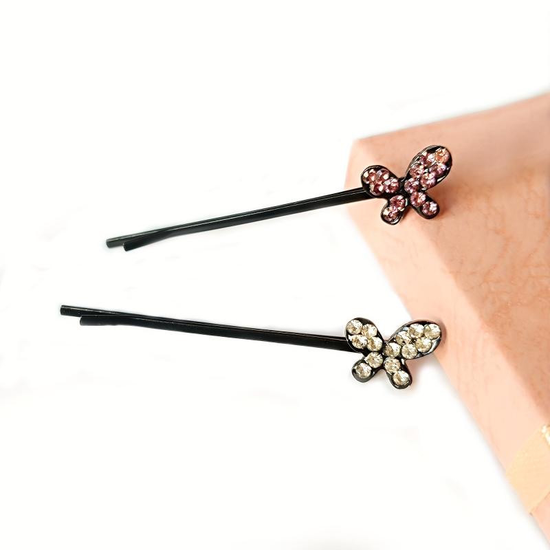 10 Pairs Rhinestone Butterfly Hair Clip Bobby Pin Hair Accessories