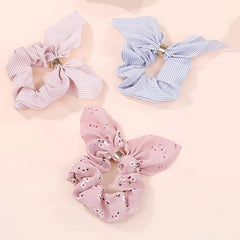 7pcs Flower Pattern Hair Tie Elastic Scrunchie Pastoral Style